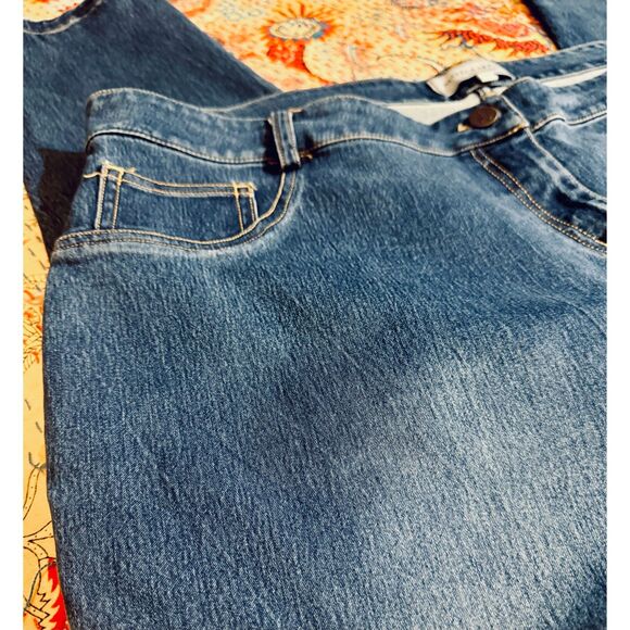 MODAMIX Jeans Women's sz24 Skinny Cropped Med-Dark Wash Stretch Zipper Ankles - Picture 7 of 15